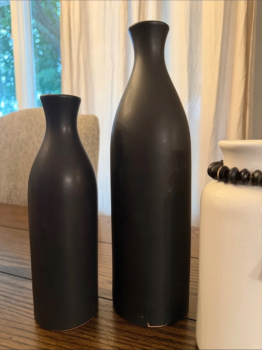 Hobby Lobby Black and White Ceramic Vase Trio